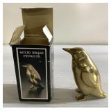 Vintage Solid Brass penguin w/ box