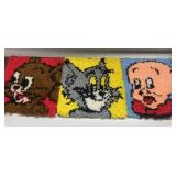 3 vintage cartoon latch hooks