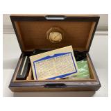 Cigar box humidor & accessories
