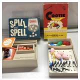 Antique Cootie & Spill and Spell games