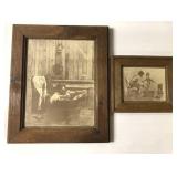 CUTE vintage 'western bathing' framed prints