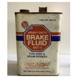 Vintage brake fluid metal jug-FULL-no shipping