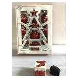 Vintage Glass Christmas ornaments & 'lump o' coal'
