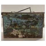 Vintage ammo box with crap inside
