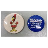 Vintage St Louis Cardinals & Reagan pins