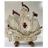 Vintage cast metal ship-12' tall