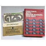 1970s Suzuki GT250, 74 Chevy & Chiltons 1940-53