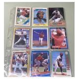 Binder sheet of vintage baseball trading cards Binder sheet of vintage baseball trading cards