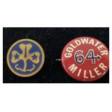 1964 Goldwater political & more badge buttons-(in