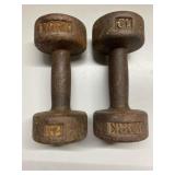 Two 12# hand weights