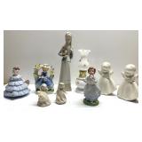 Vintage figurines, oil lamp, Avon more