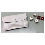 Vintage dice & pouch (in small section)