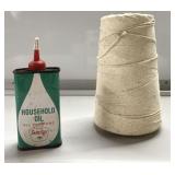 Spool of string & household oil