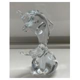 Dolphin art glass piece 5" tall