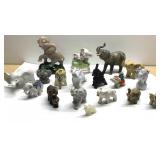 Lot of elephant figurines, music box, McDonalds,
