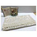 Grandmother music box & tablecloth
