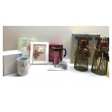 Fall candle holders, coffe cup that plugs in, more