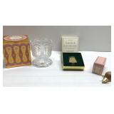 Vintage Avon-owl pin, Fostoria piece & more