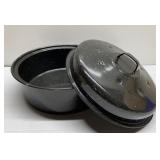 RARE ROUND enamelware roaster