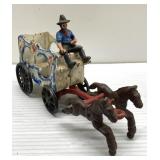 Cast iron horse & coach