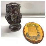 Vintage Jesus bust & Old Rugged Cross plaque