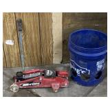 2-ton jack & bucket with holes