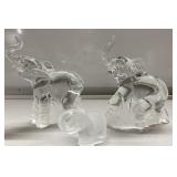 Art glass elephants