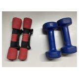Two 5# weights (blue) & more