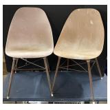 MCM Plastic Chairs with Metal Bases-31" tall