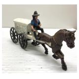 Cast iron horse & buggy