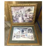 Pretty vintage framed prints