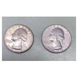 1976 Bicentennial quarters (in small section)