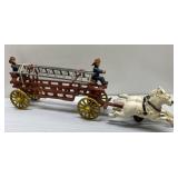 Cast iron fire truck horse toy