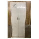 RARE metal cabinet w/ clock! 64"x24"x12"