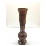 Vintage carved 9" wood vase