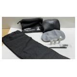 Packable travel blanket (44x48'), eyemask travel