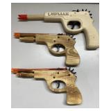 Wood rubber band toy guns