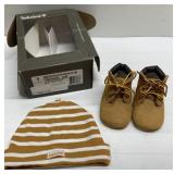 Timberland Crib Bootie with Hat set Timberland Crib Bootie with Hat set