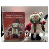 Standing Snowman Fiber Optic Belly-WORKS! Standing Snowman Fiber Optic Belly-WORKS!