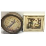 Retro clock & framed print-clock works! Retro clock & framed print-clock works!