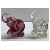 Glass elephants-1 signed-Maybe Fenton???? Glass elephants-1 signed-Maybe Fenton????