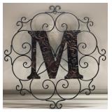 Metal 'M' decor piece Metal 'M' decor piece