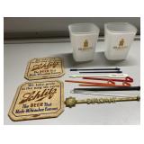 Vintage barware-Schlitz, Disirono shot glasses & Vintage barware-Schlitz, Disirono shot glasses &