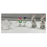 Spun glass & vintage poodle figurines Spun glass & vintage poodle figurines