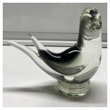 Art glass bird-has chip in beak-see pics Art glass bird-has chip in beak-see pics
