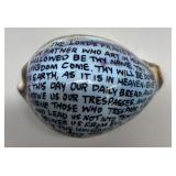 The Lord's Prayer painted hermit crab shell The Lord's Prayer painted hermit crab shell