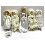 Porcelain dolls incl Princess Diana (?) Porcelain dolls incl Princess Diana (?)
