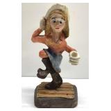 Vintage hand-carved wood cowgirl-81/2' tall Vintage hand-carved wood cowgirl-81/2' tall