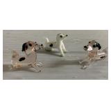 Miniature glass dogs-1' across Miniature glass dogs-1' across