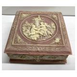 BEAUTIFUL Incolay Stone Courting Scene jewelry box BEAUTIFUL Incolay Stone Courting Scene jewelry box